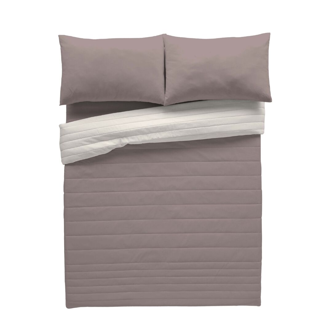 Colcha bouti reversível bicolor topo/l.198 pedra cama 180