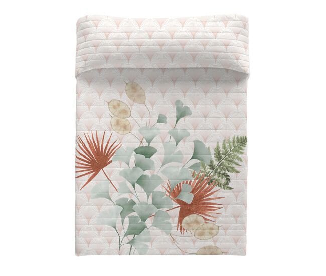 Naturals - colcha bouti estampada - peso 70 gramas - cama 90 - jade