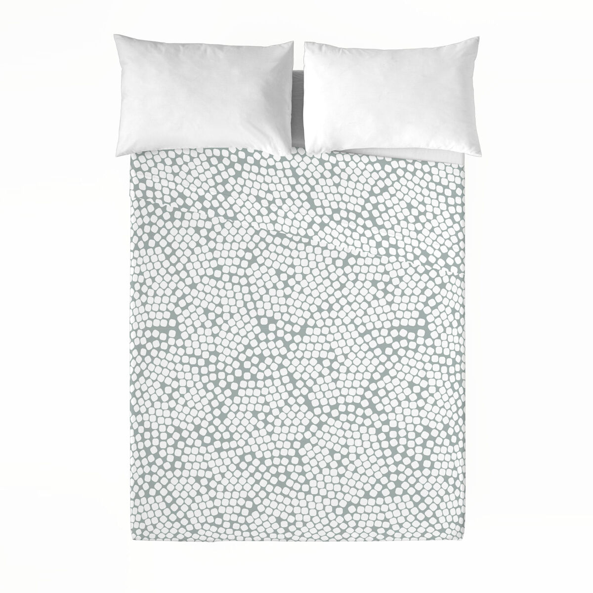 Icehome - conjunto de lençóis estampados de 3 peças para cama 180 - algodão extra macio - inclui lençol de cima + 2 fronhas - seixos