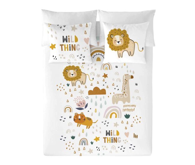 Naturals - capa de edredom infantil estampada cama 90 - algodão extra macio - inclui 1 fronha - obini