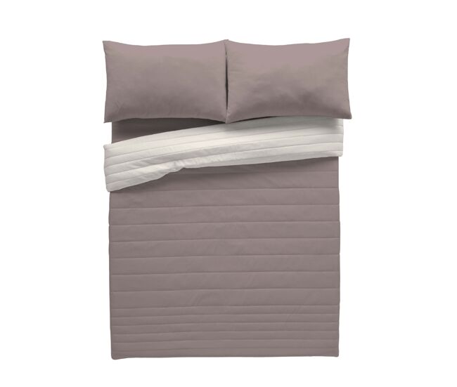 Colcha bouti reversível bicolor topo/l.198 pedra cama 180