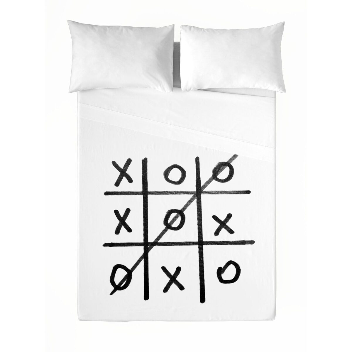 Icehome - conjunto de lençóis estampados de 3 peças para cama 180 - algodão extra macio - inclui lençol de cima + 2 fronhas - 3n stripe