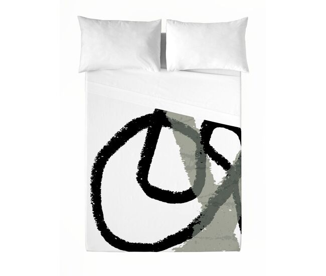 Icehome - conjunto de lençóis estampados de 2 peças para cama 135 - algodão extra macio - inclui lençol de cima + 1 fronha - trazo