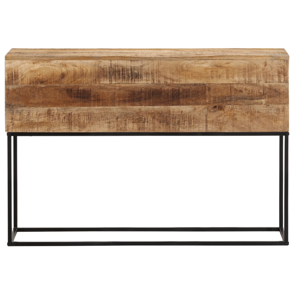 Mesa consola - mesa de entrada 110x30x75 cm madeira mangueira áspera maciça/ferro