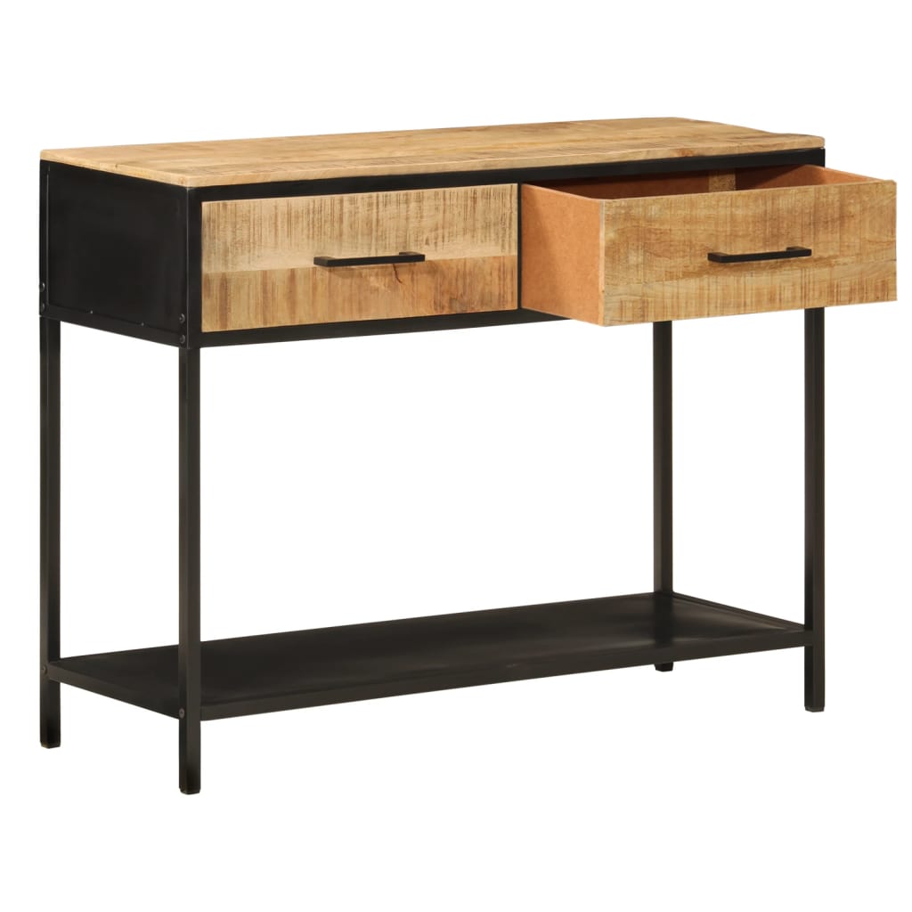 Mesa consola - mesa de entrada 100x35x76cm madeira de mangueira maciça e ferro