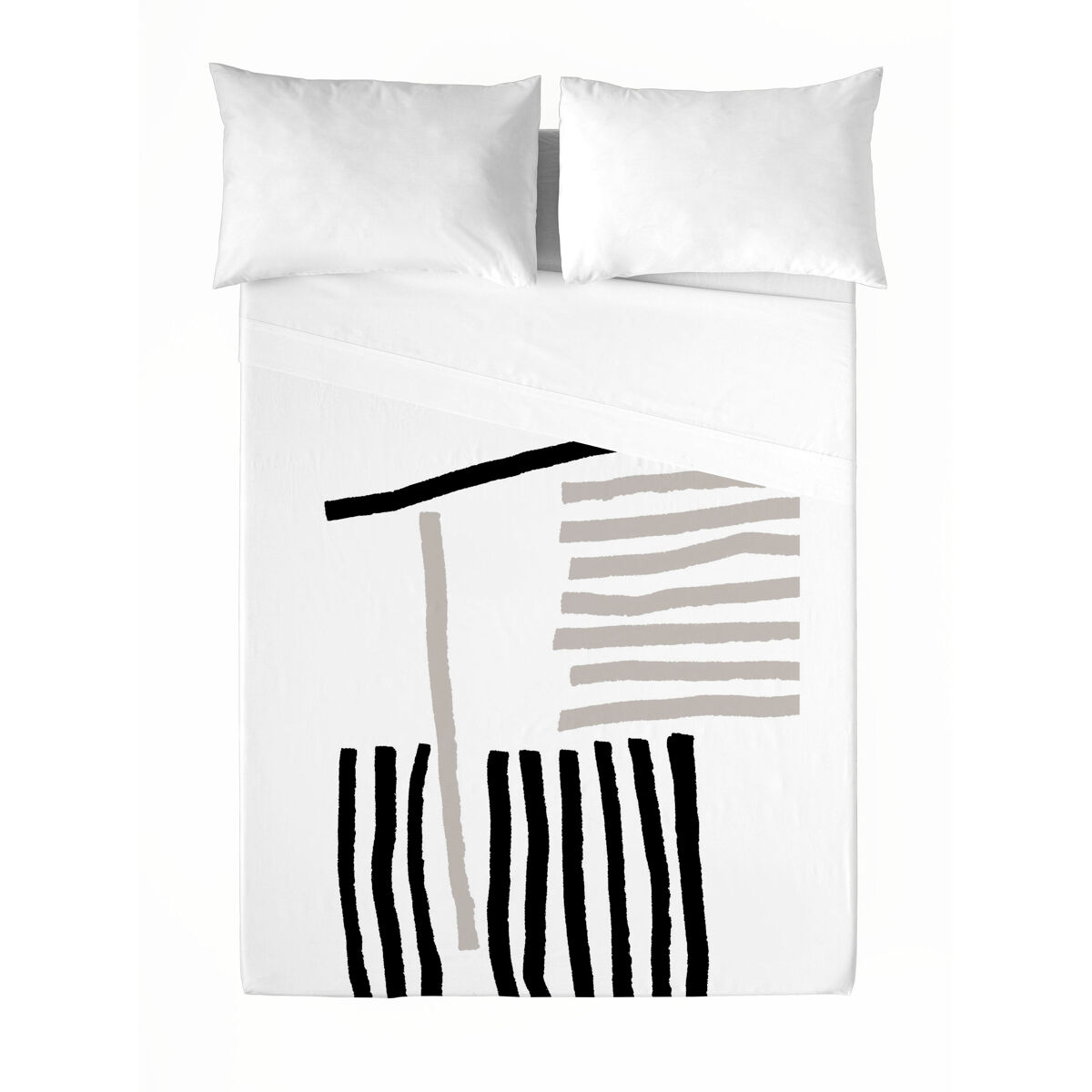 Icehome - conjunto de lençóis estampados de 3 peças para cama 180 - algodão extra macio - inclui lençol de cima + 2 fronhas -nexus