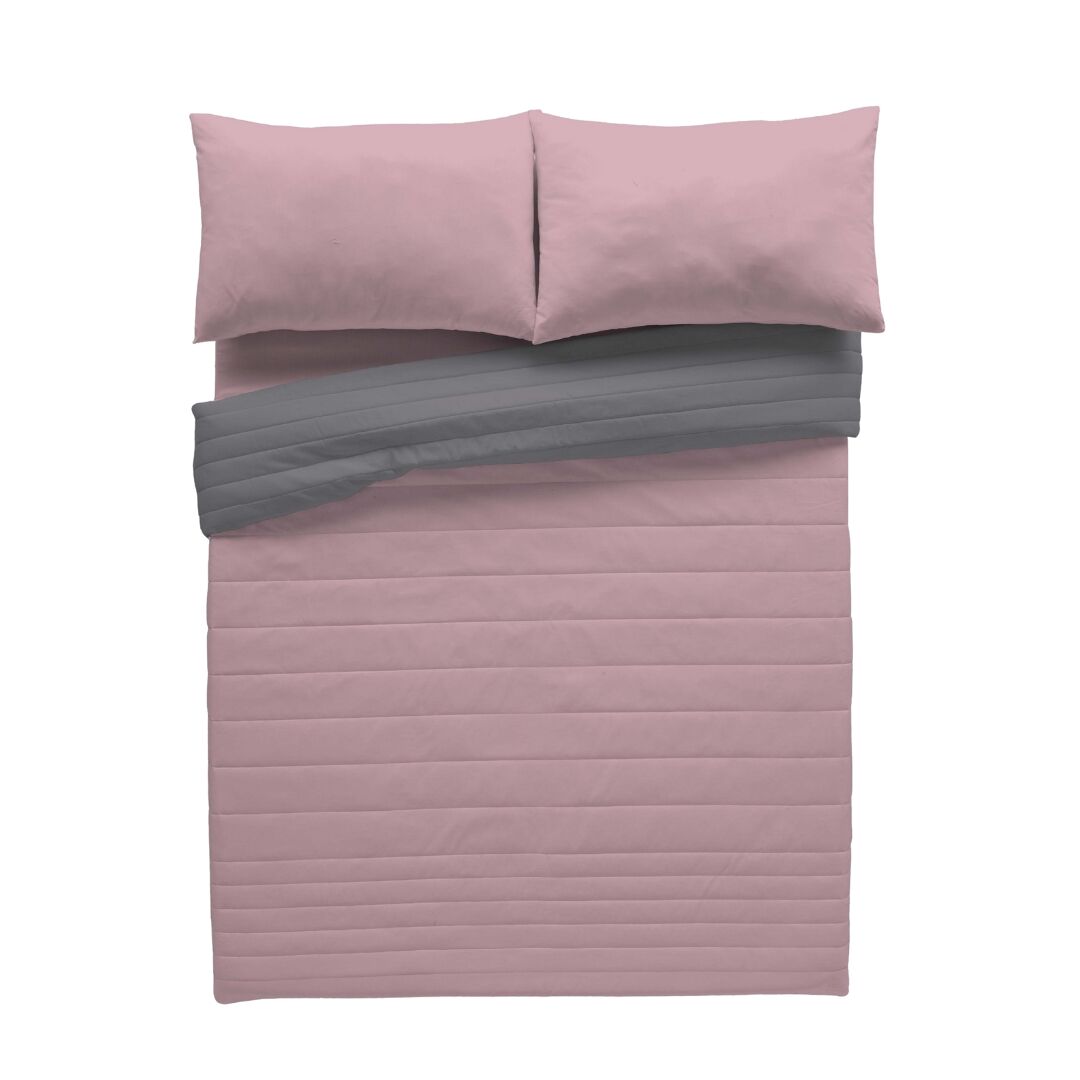 Colcha bouti reversível bicolor rosa velho/l.807 cinza cama 180