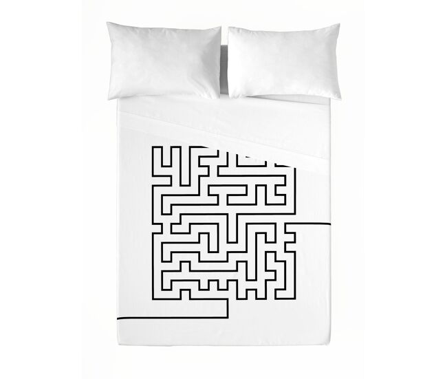 Icehome - conjunto de lençóis estampados de 2 peças para cama 90 - algodão extra macio - inclui lençol de cima + 1 fronha - laberinth