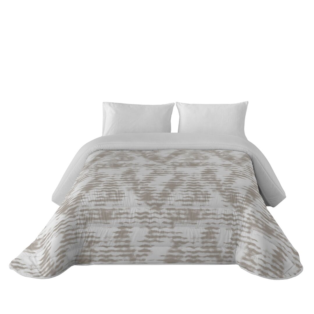 Sandal - edredom estampado - ótimo conforto e acolchoamento extra macio - peso 300 gramas com toque de pena - cama 135 - waves stone