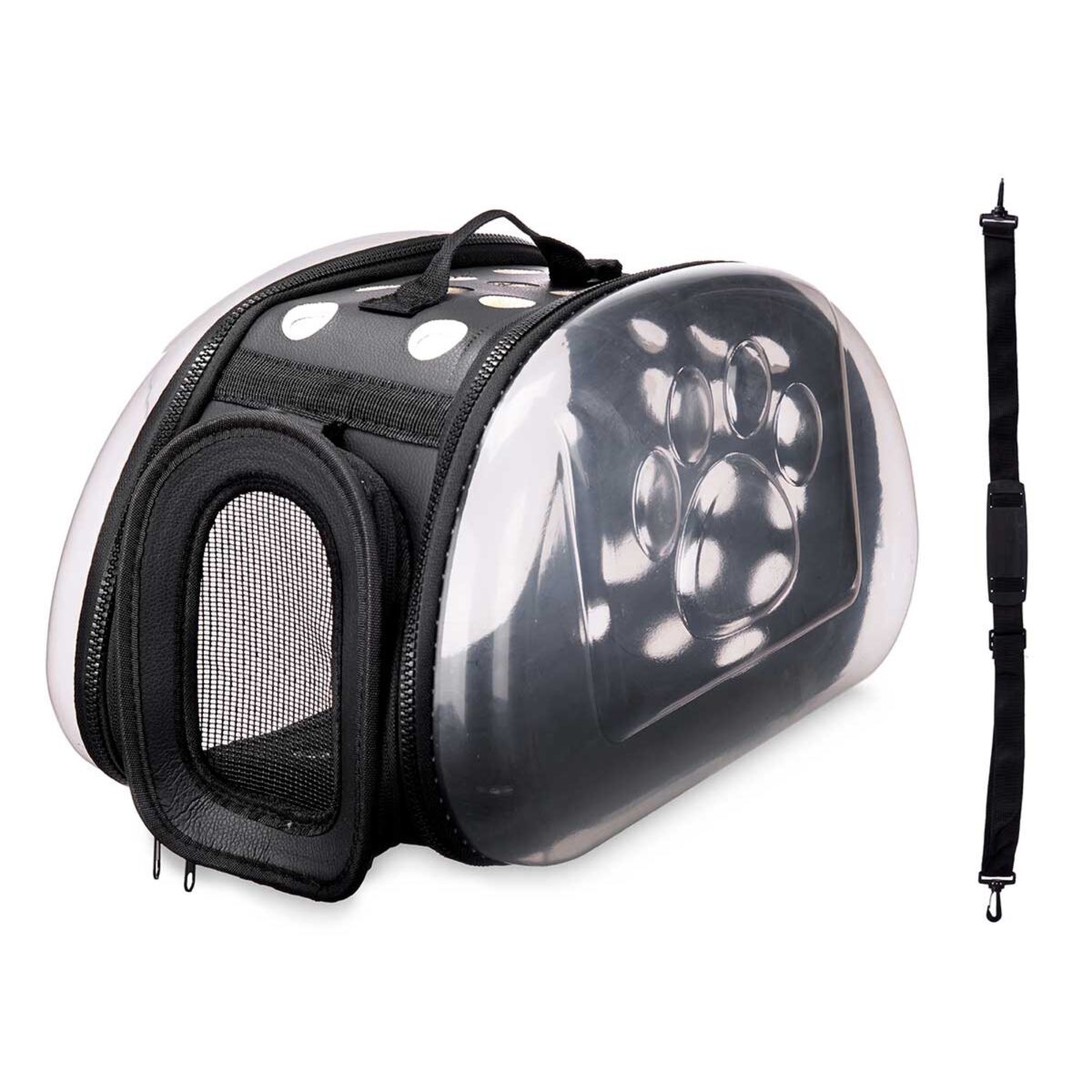 Well home - pequeno transportador dobrável para animais de estimação 37x7,5x22 preto