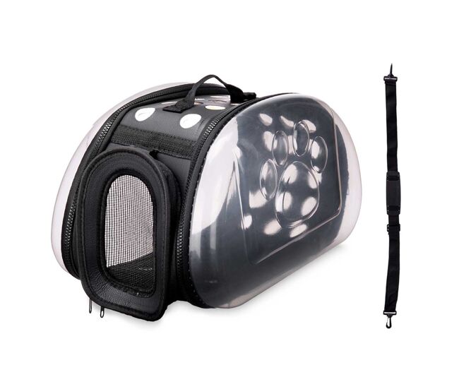 Well home - pequeno transportador dobrável para animais de estimação 37x7,5x22 preto