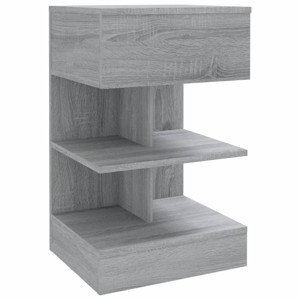 Mesa de cabeceira mesinha de cabeceira - 40x35x65 cm derivados de madeira cinzento sonoma