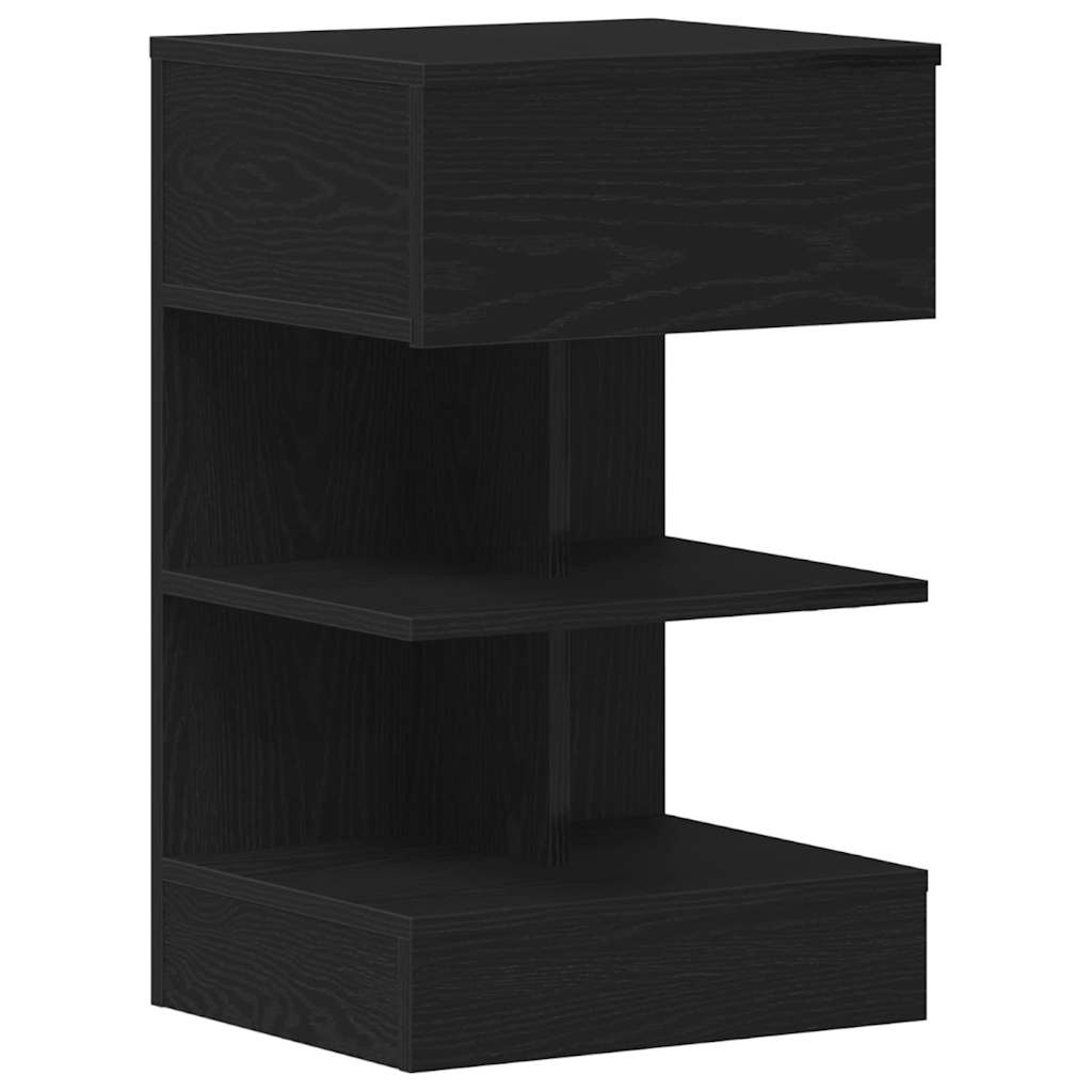 Mesa de cabeceira - mesinha de cabeceira com gaveta carvalho preto 40 x 35 x 65 cm