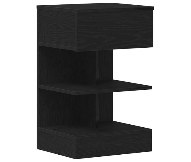 Mesa de cabeceira - mesinha de cabeceira com gaveta carvalho preto 40 x 35 x 65 cm