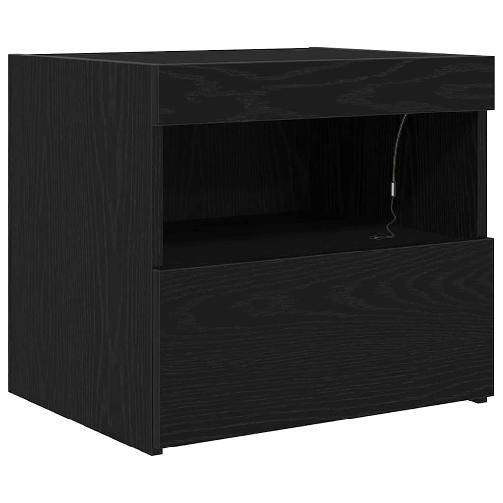 Mesa de cabeceira mesinha de cabeceira - com gaveta carvalho preto 50 x 40 x 45 cm