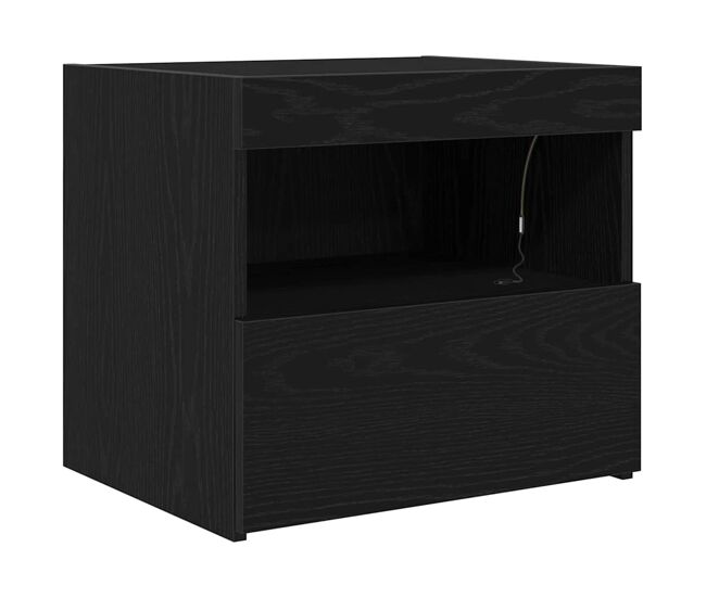 Mesa de cabeceira mesinha de cabeceira - com gaveta carvalho preto 50 x 40 x 45 cm