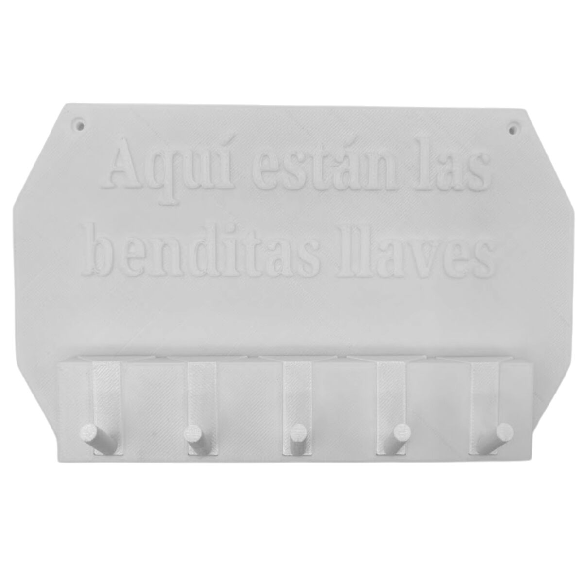 Well home - porta-chaves de parede "aqui estão as chaves abençoadas", branco