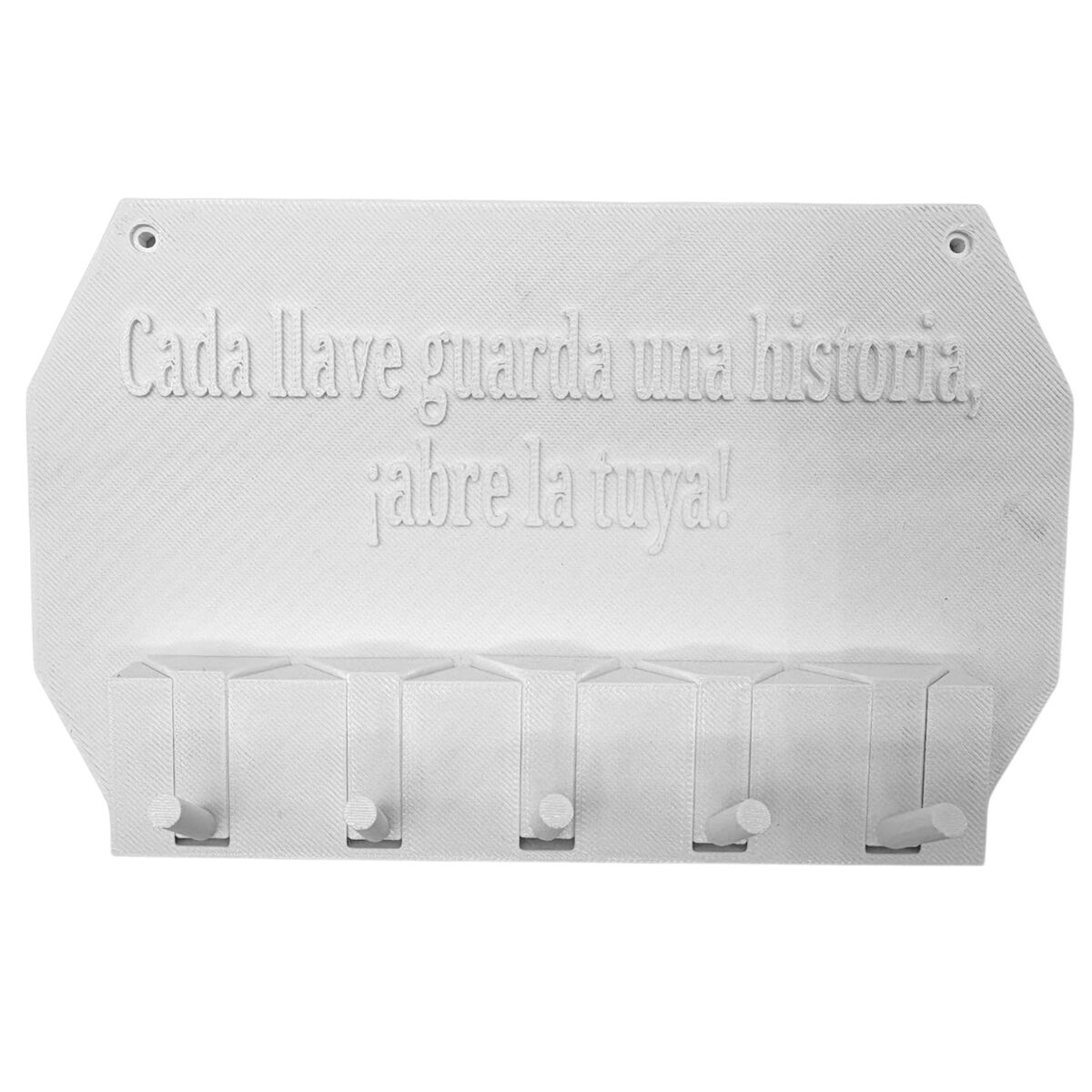 Well home - porta chaves de parede "cada chave guarda uma história, abra a sua!" cor branco
