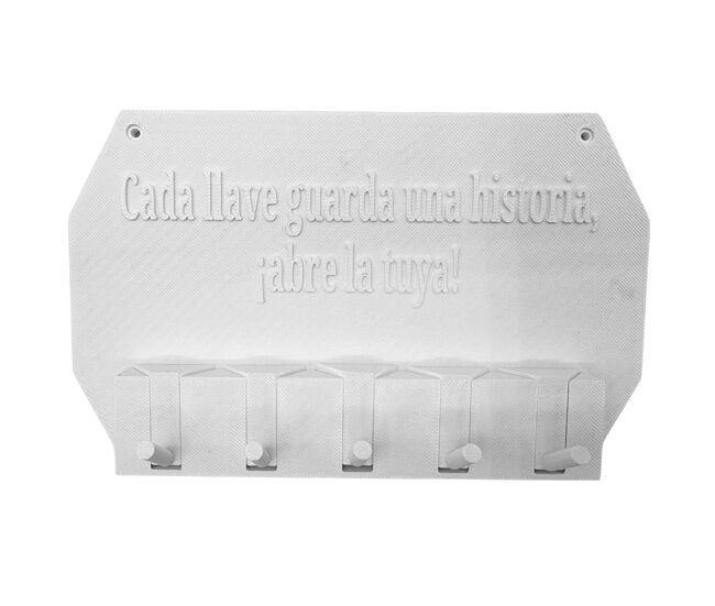 Well home - porta chaves de parede "cada chave guarda uma história, abra a sua!" cor branco