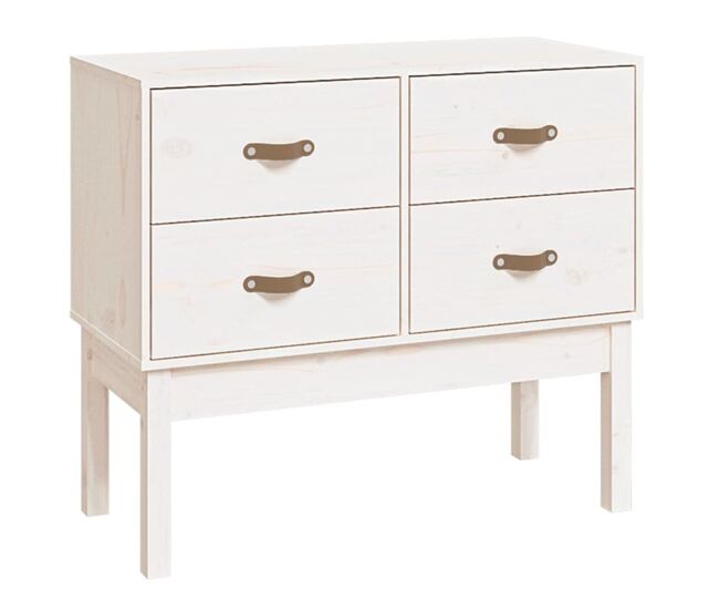 Mesa consola - mesa de entrada 90x40x78 cm madeira de pinho maciça branco