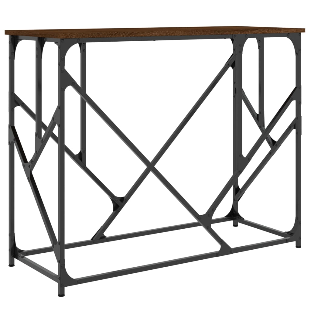 Mesa consola - mesa de entrada 100x40x80cm derivados de madeira carvalho castanho