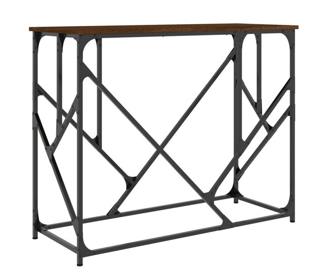 Mesa consola - mesa de entrada 100x40x80cm derivados de madeira carvalho castanho