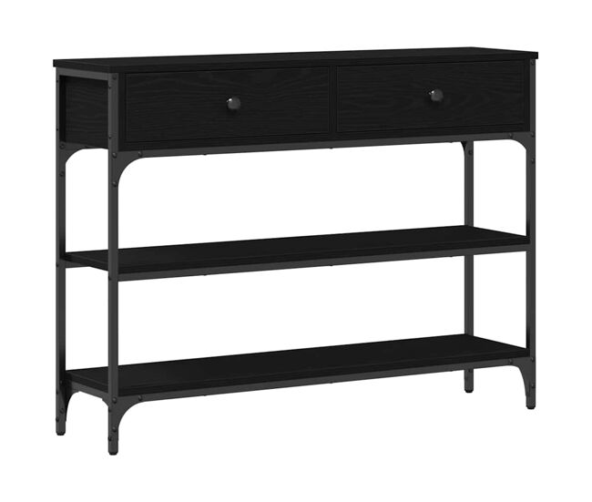 Mesa consola - mesa de entrada com gaveta carvalho preto 100 x 25 x 75 cm