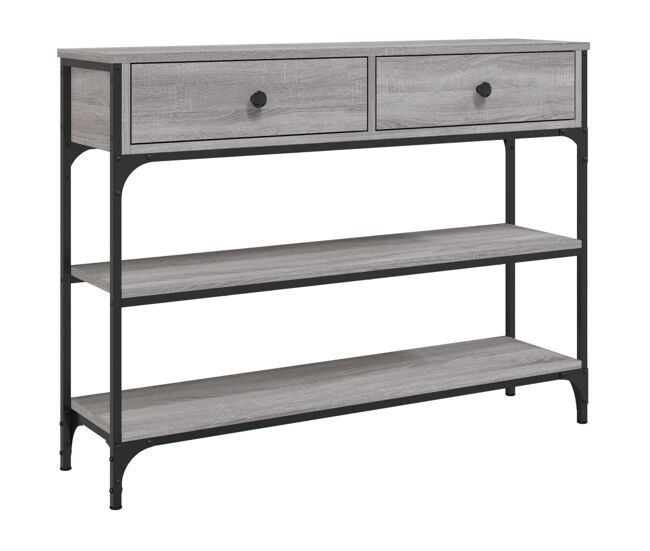 Mesa consola - mesa de entrada 100x25x75 cm derivados de madeira cinzento sonoma
