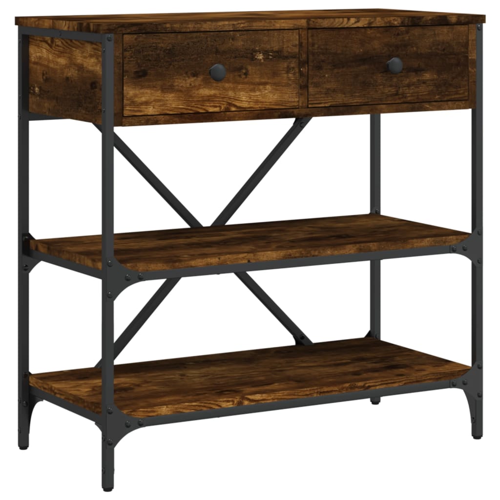 Mesa consola - mesa de entrada 75x34,5x75 cm derivados de madeira carvalho fumado