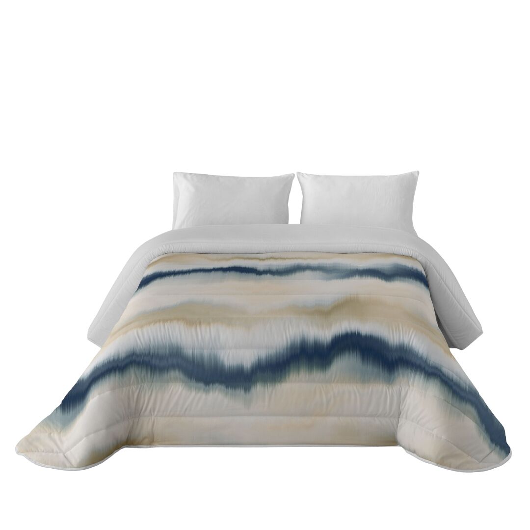 Sandal - edredom nórdico estampado - ótimo conforto e acolchoamento extra macio - peso 300 gramas com toque de pena - cama 180 - belix azul