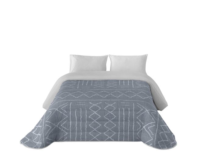 Sandal - edredom estampado - ótimo conforto e acolchoamento extra macio - peso 300 gramas com toque de pena - cama 150 - nauek grey