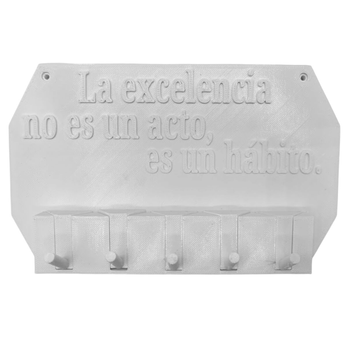 Well home - porta-chaves de parede "excelência não é uma atuação, é um hábito" cor branco
