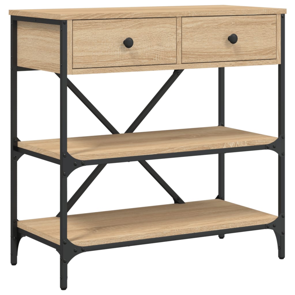 Mesa consola - mesa de entrada 75x34,5x75 cm derivados de madeira carvalho sonoma