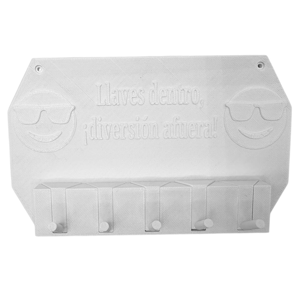 Well home - cabide para chaves de parede "entra, diverte-te!" cor branco