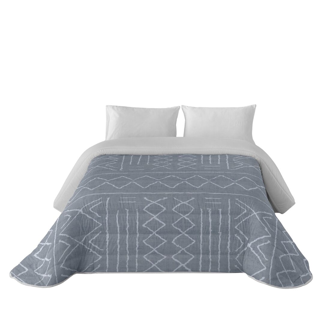 Sandal - edredom nórdico estampado - ótimo conforto e acolchoamento extra macio - peso 300 gramas com toque de pena - cama 180 - nauek grey