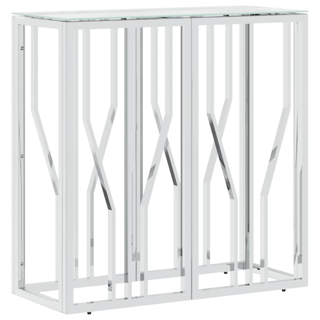 Mesa consola - mesa de entrada 70x30x70 cm aço inoxidável e vidro