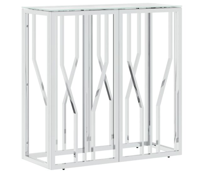 Mesa consola - mesa de entrada 70x30x70 cm aço inoxidável e vidro