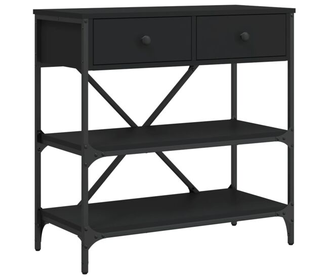 Mesa consola - mesa de entrada 75x34,5x75 cm derivados de madeira preto