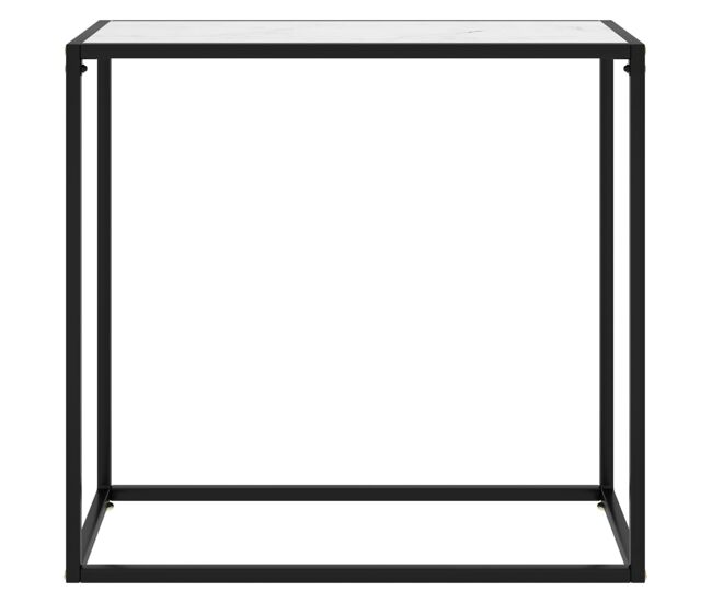 Mesa consola - mesa de entrada 80x35x75 cm vidro temperado branco