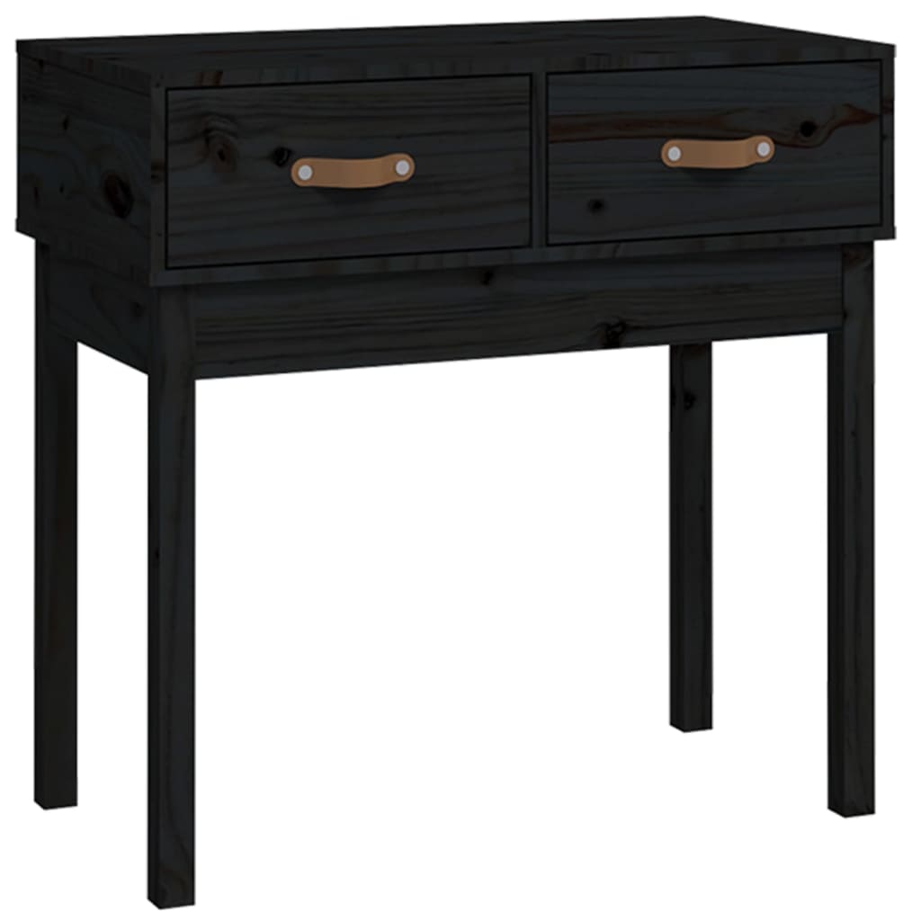 Mesa consola - mesa de entrada 76,5x40x75 cm madeira de pinho maciça preto