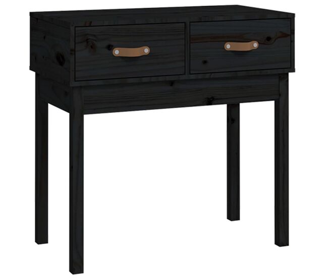 Mesa consola - mesa de entrada 76,5x40x75 cm madeira de pinho maciça preto