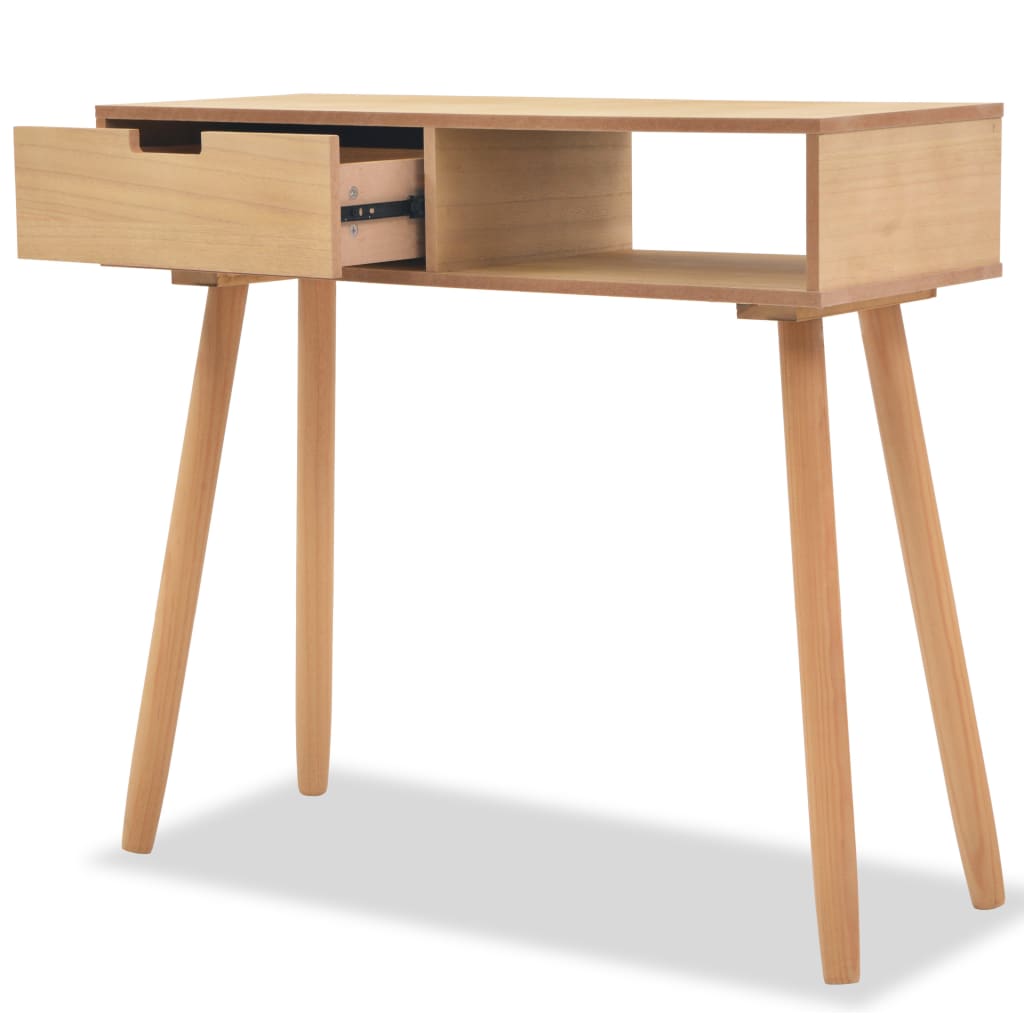 Mesa consola - mesa de entrada de pinho maciço 80x30x72 cm castanho
