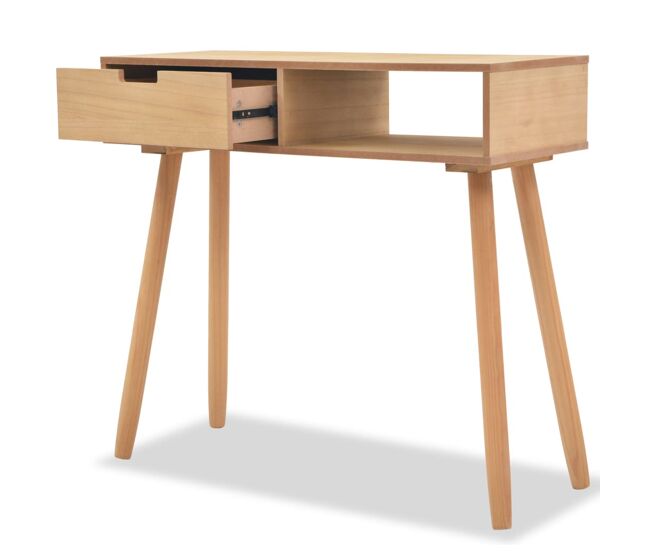 Mesa consola - mesa de entrada de pinho maciço 80x30x72 cm castanho