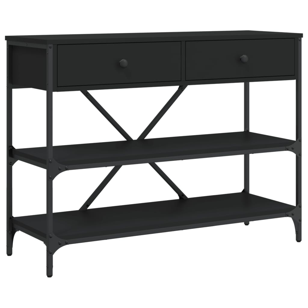 Mesa consola - mesa de entrada c/ gavetas/prateleiras derivados de madeira preto