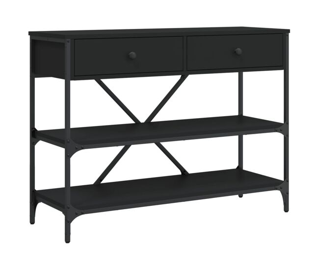 Mesa consola - mesa de entrada c/ gavetas/prateleiras derivados de madeira preto