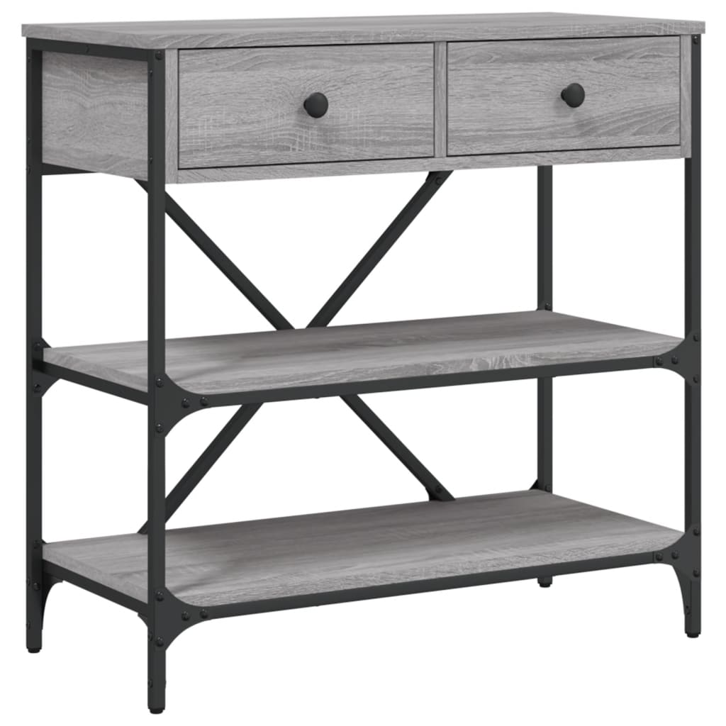 Mesa consola - mesa de entrada 75x34,5x75 cm derivados de madeira cinzento sonoma
