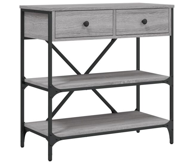 Mesa consola - mesa de entrada 75x34,5x75 cm derivados de madeira cinzento sonoma