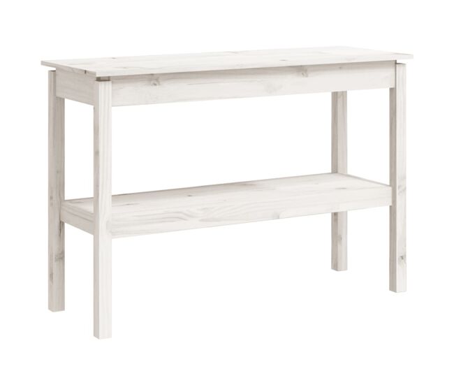 Mesa consola - mesa de entrada 110x40x75 cm pinho maciço branco