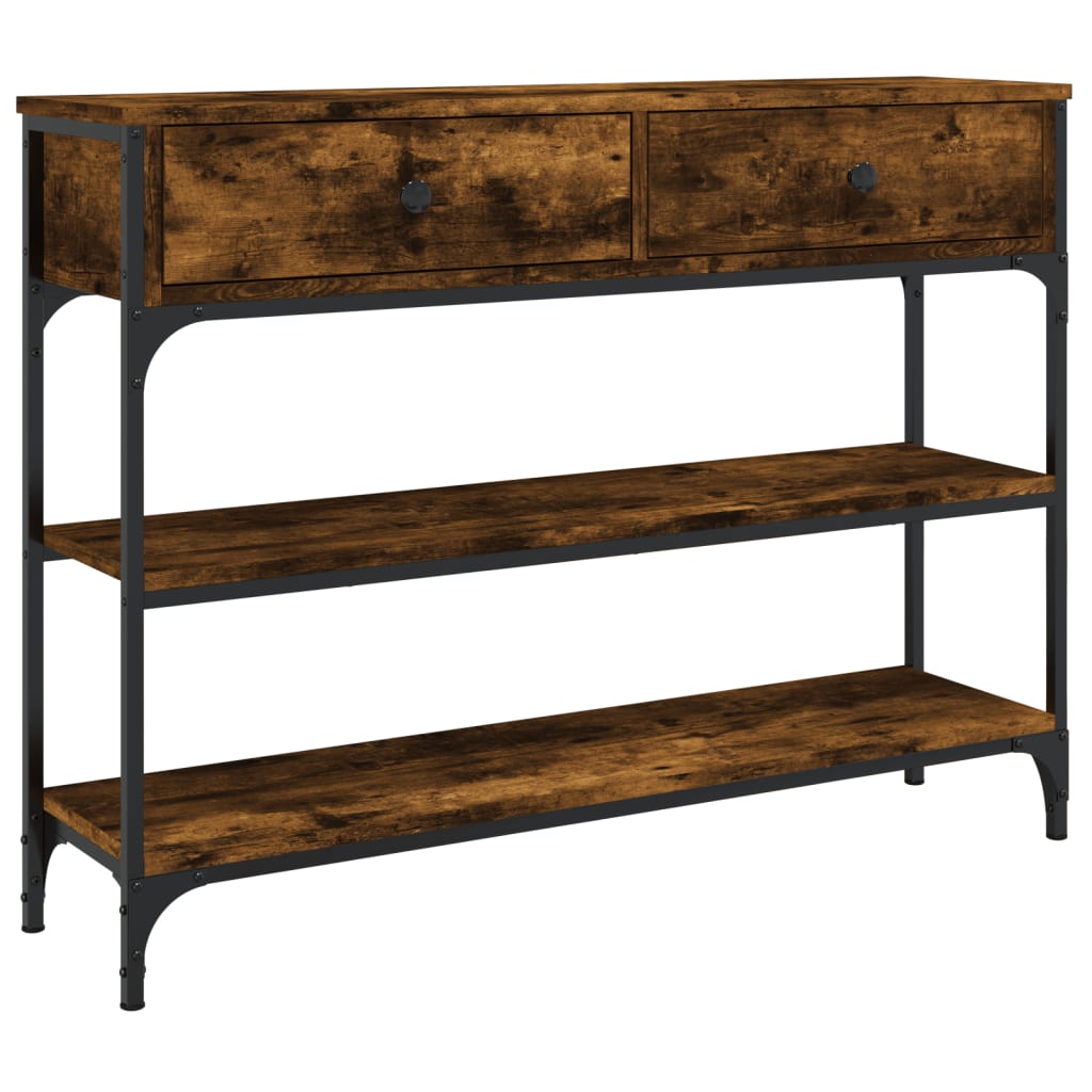 Mesa consola - mesa de entrada 100x25x75 cm derivados de madeira carvalho fumado