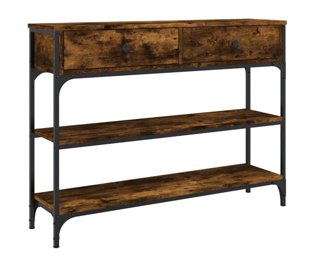 Mesa consola - mesa de entrada 100x25x75 cm derivados de madeira carvalho fumado